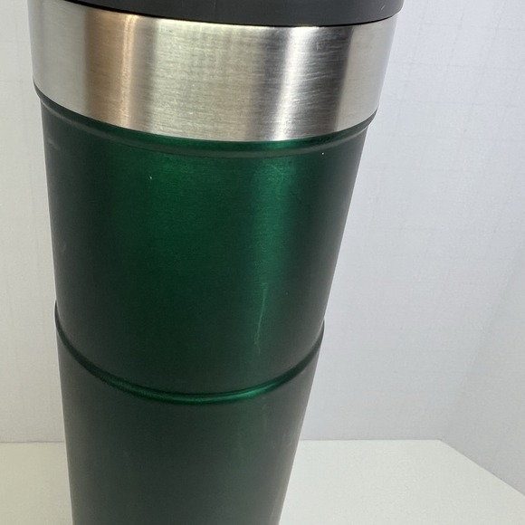 Stanley Starbucks Classic 20 oz One Hand Vacuum Tumbler Green Shiny Push Button - Picture 15 of 15